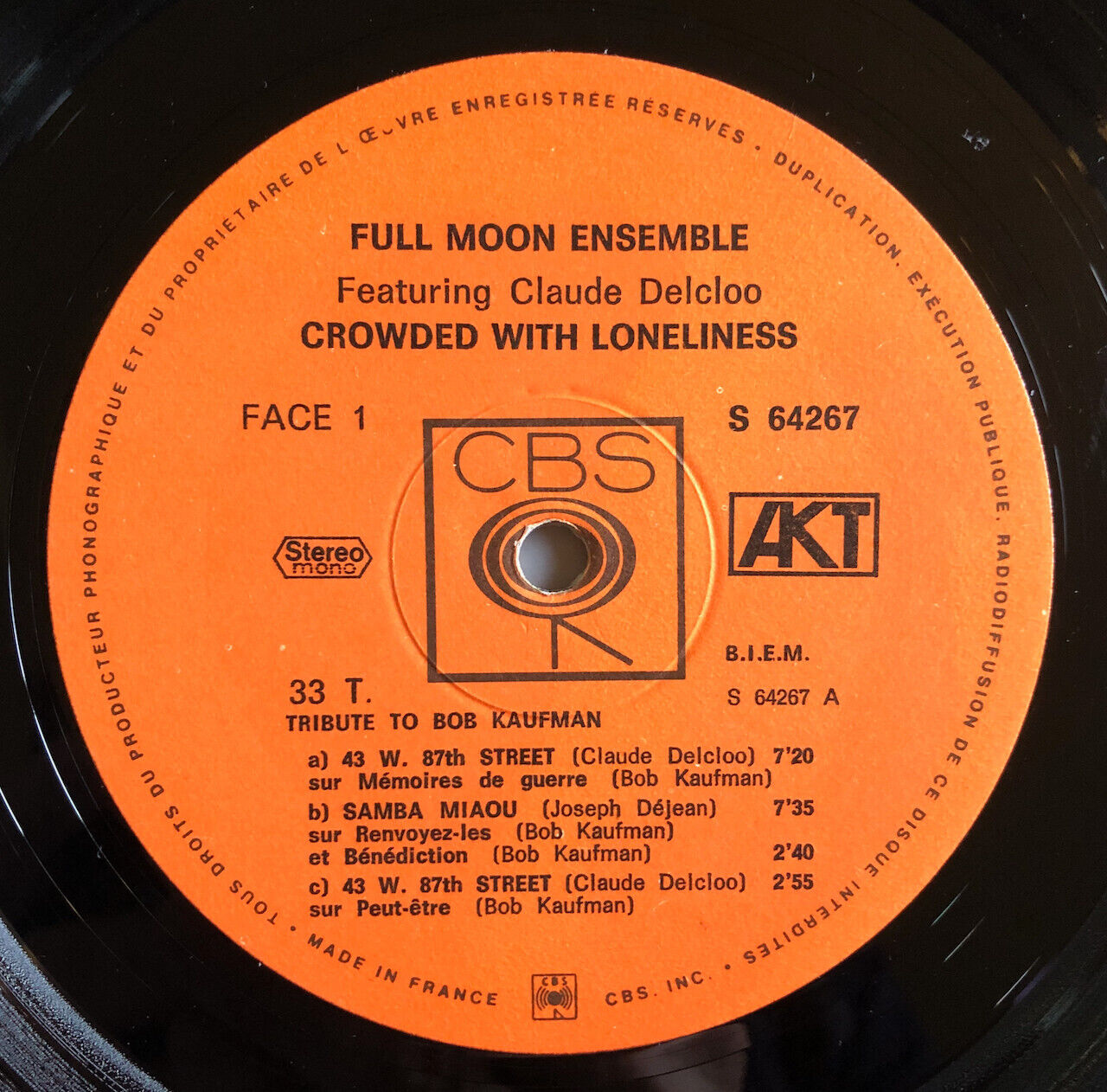 Full Moon Ensemble — Crowded with loneliness — original French press — CBS 1970
