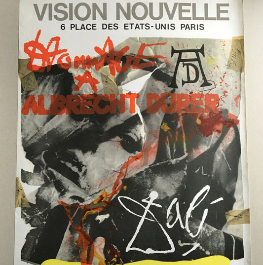 Salvador Dali  — affiche d'exposition, galerie Vision Nouvelle — Mourlot — 1971.
