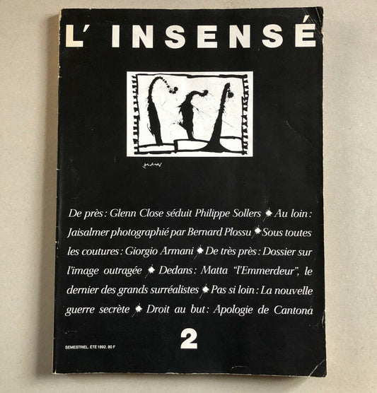 L' Insensé. Semestriel — V. van Zuylen et Elizabeth Nora — revue n° 2 — été 1992