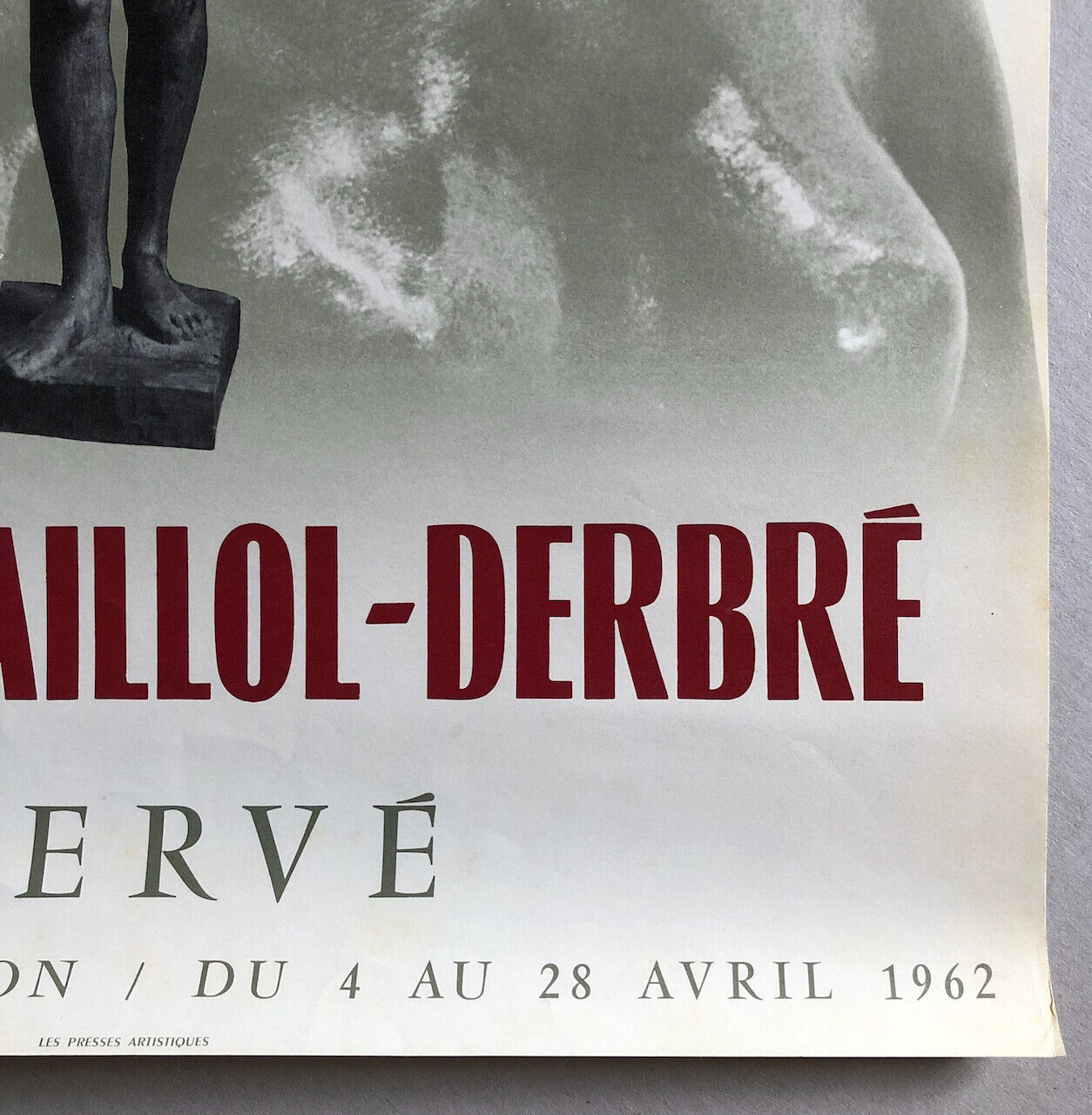 Rodin-Maillol-Derbré — affiche d'exposition à la galerie Hervé — 64 x 40 — 1962.