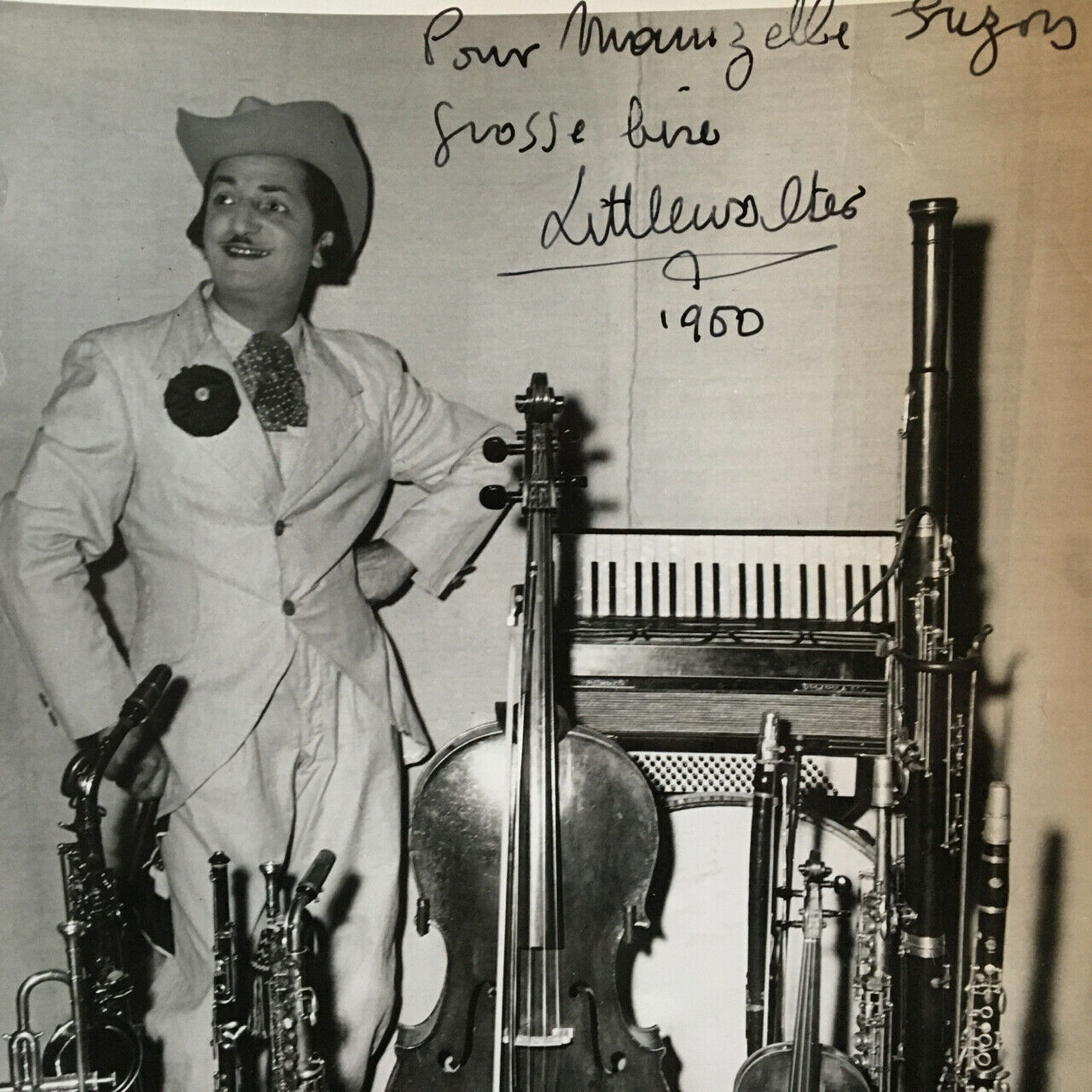 Little Walter Family — 3 signed silver prints — circus, music hall — 1950.