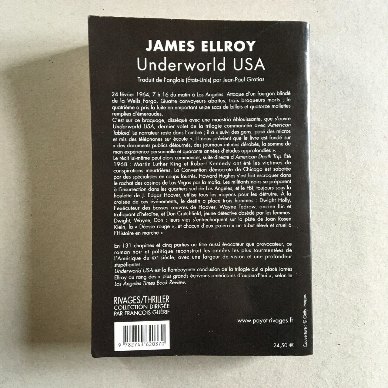 James Ellroy — Underworld USA — 1st signed French edition — Ravages — 2009.