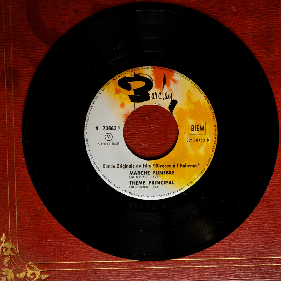 Divorce à l'italienne — Mastroianni — Rare Bof Ep Soundtrack — Barclay 70 463 — 1962.