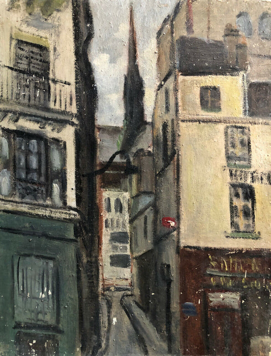 Narbonne — ruelle — Huile sur panneau — 39 x 30 cm.