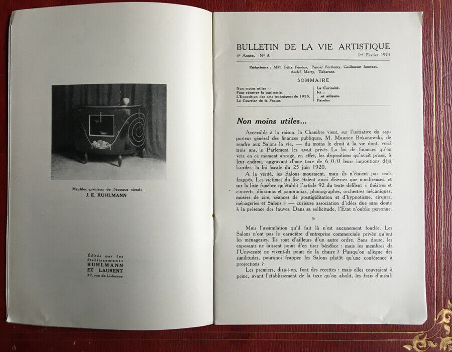 Félix Fénéon — Le Bulletin de la vie artistique — 48 numéros sur trois années — Bernheim-Jeune — 1923 à 1925.
