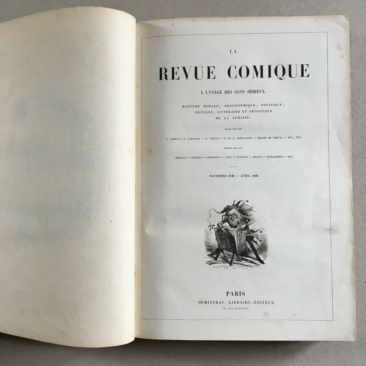 Vertot, Nerval, La Bédollière… — La Revue comique — ill. Bertall, Nadar… — 1848
