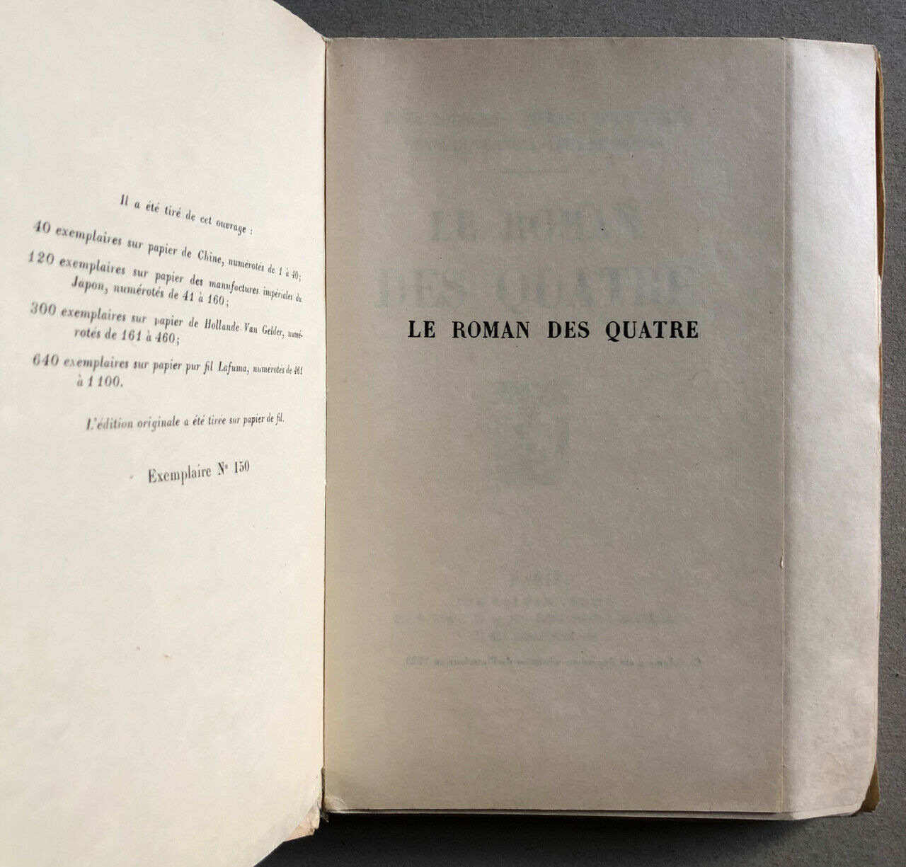 P.Bourget, d'Houville — Le Roman des quatre — é.o. n° sur Japon — Plon — 1923-26