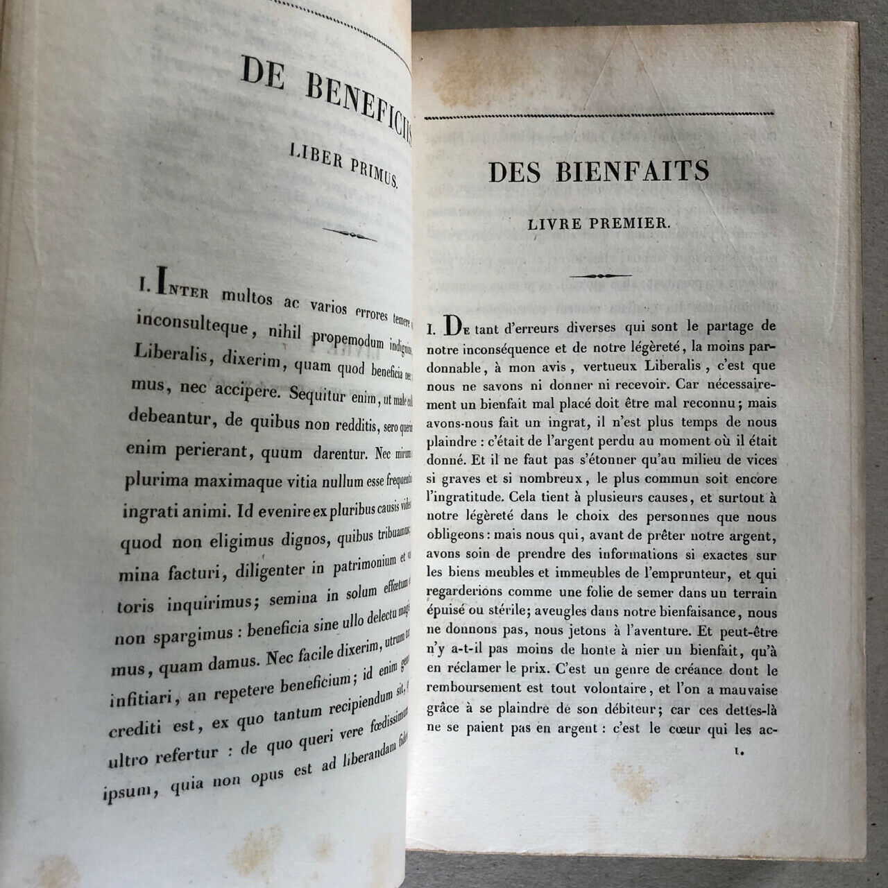 Seneca — Complete Works — bilingual edition — 8 volumes — Panckoucke — 1832.