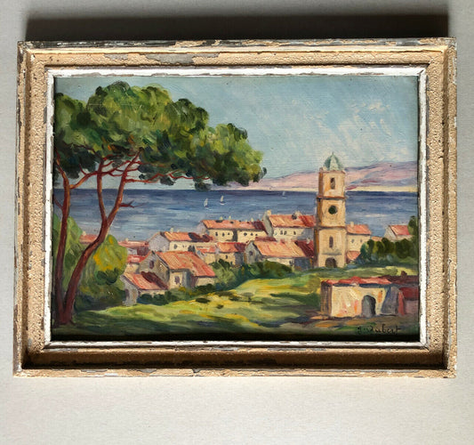 G. Aubert — View of Saint-Tropez — oil on cardboard — 28 x 38 cm.