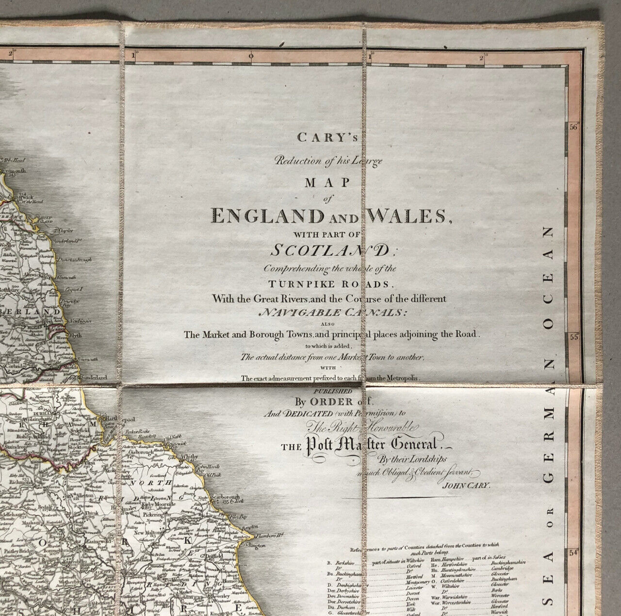 Cary's map of England &amp; Wales w/ part of Scotland — Picquet — 78 x 65 cm. — 1816