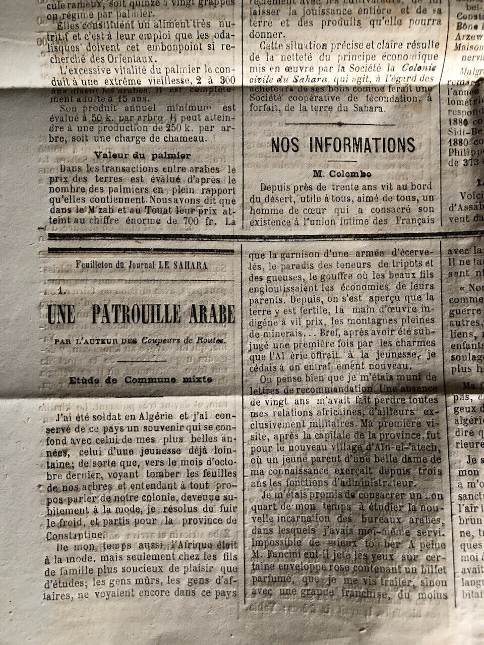 Bimensuel Le Sahara - organe de la France africaine — colonies — n° 2 — 1880.