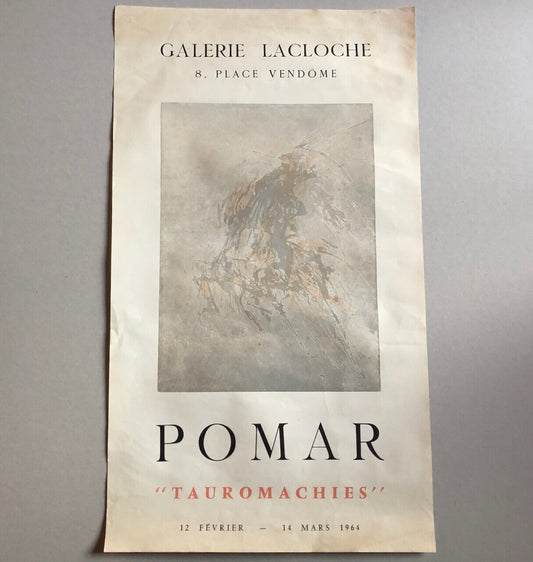Júlio Pomar — Tauromachies — affiche d'exposition à la galerie Lacloche — 1964.