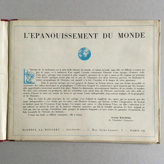 [Joseph Pinchon] André Maurois — L'Épanouissement du monde — É.O. — Blondel 1948