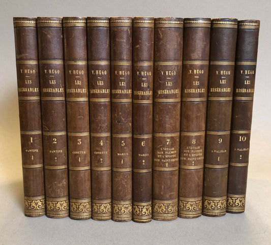 Victor Hugo — Les Misérables — édition originale — 10 vol. — Pagnerre — 1862.