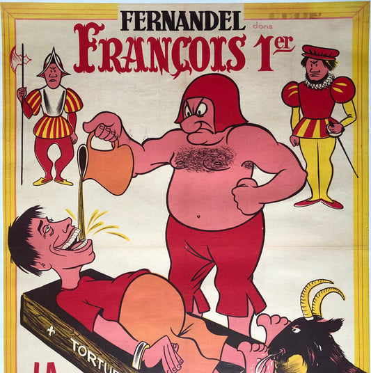 Fernandel — François 1er — affiche de cinéma entoilée — 60 x 80cm.