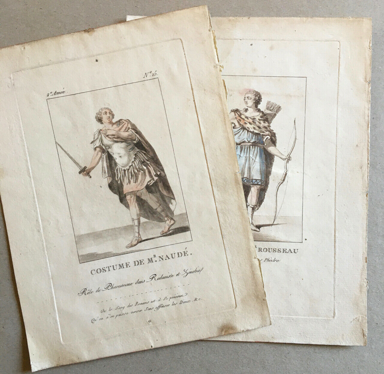 Costumes of the Grands Théâtres de Paris in colored Figures — Naudé +1 — c. 1786.