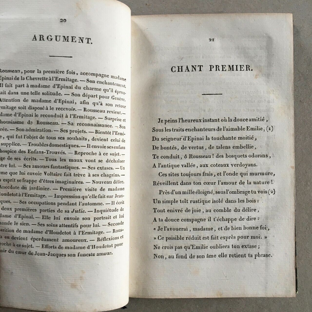 [Rousseau, Grétry] The Hermitage of JJ Rousseau — 9 pl. ht — e.o. — 1820.