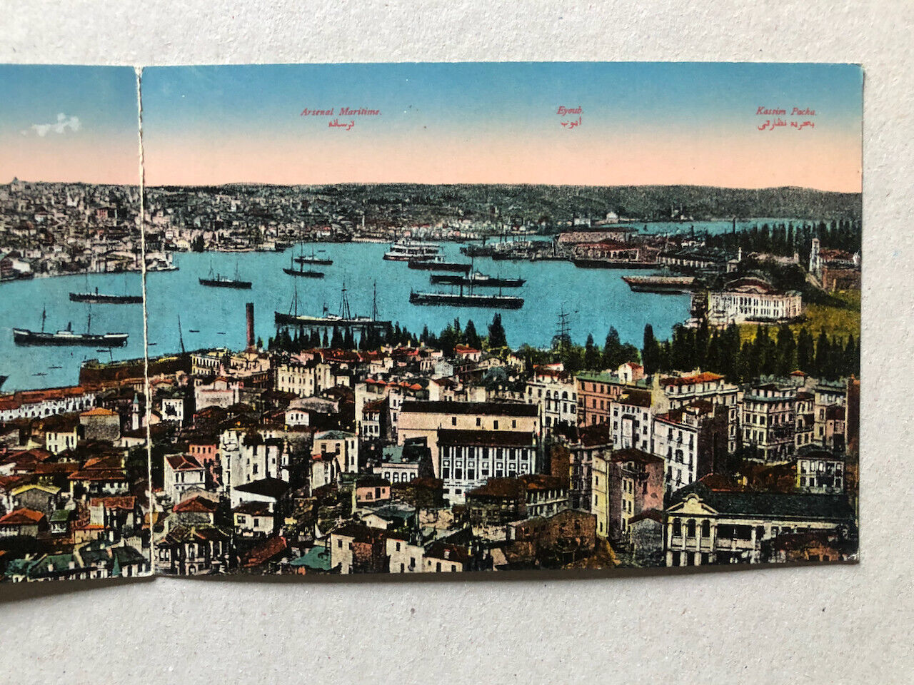 CPA — Souvenir de Constantinople — accordéon de 8 CPA — panorama Istanbul — 1920