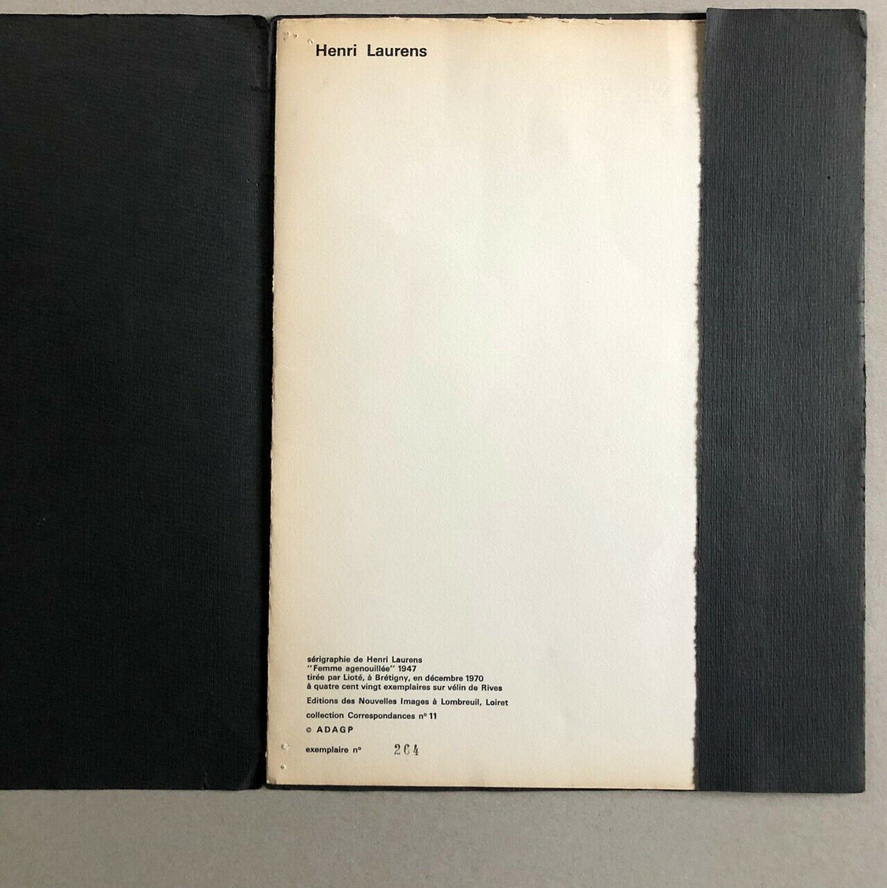 Henri Laurens — Femme agenouillée — sérigraphie n° — Nouvelles Images —1970.