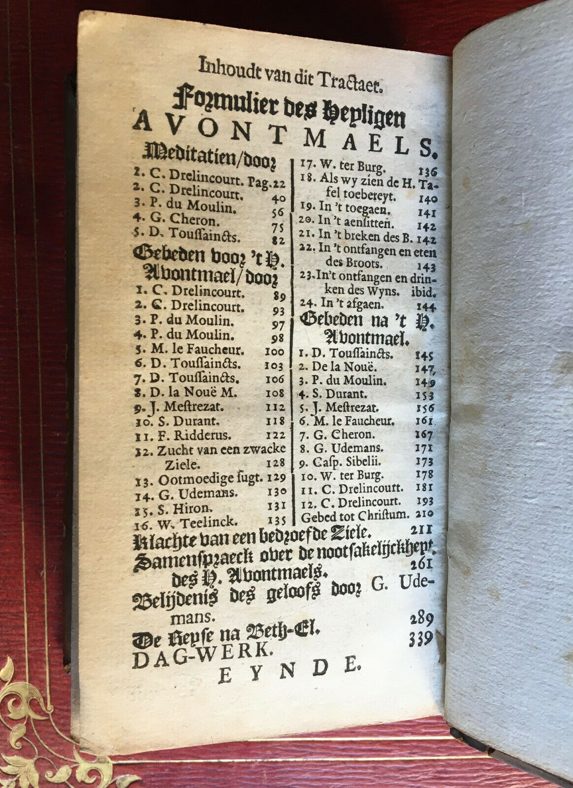 C. Drelincourt -— Het Recht Gebruyck Van H. Avontmael — Calvin — Oterlyk — 1725.