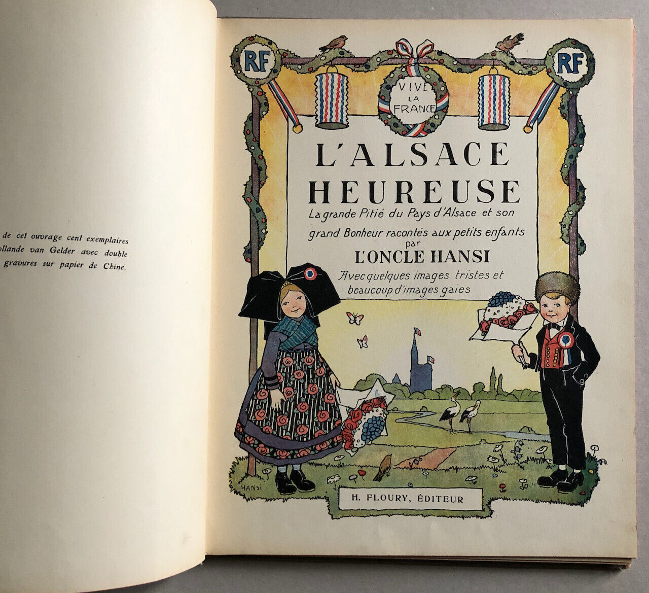 Hansi — L'Alsace heureuse — é.o. signée - envoi autographe — Floury — 1919.