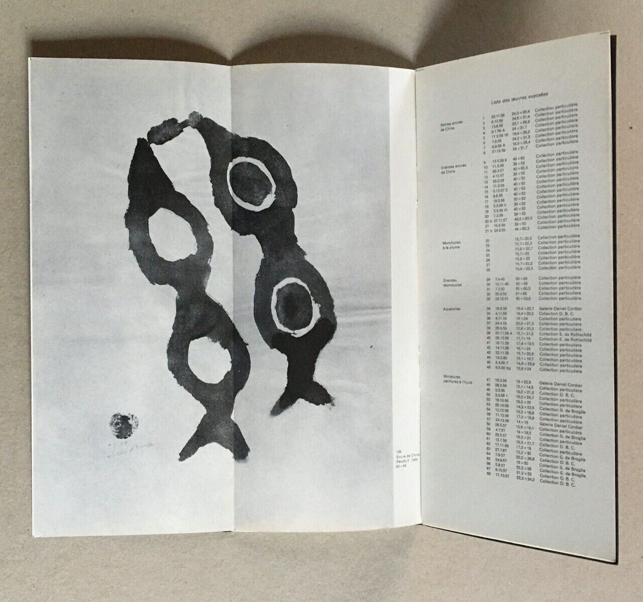 Julius Bissier — catalog of the exhibition at the Daniel Cordier gallery — 1960.