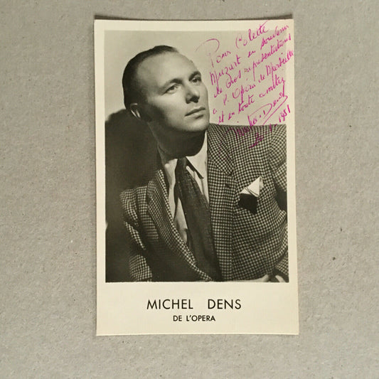Michel Dens — silver print — signed dedication — operetta, comic opera — 1951.