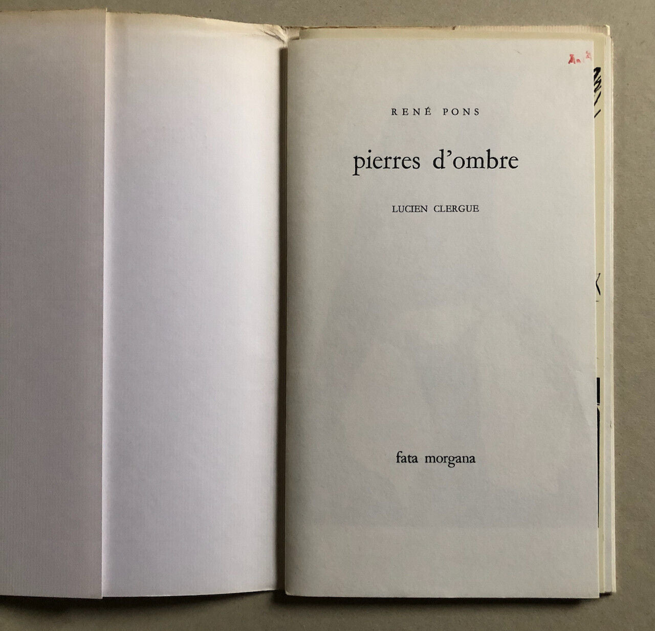 René Pons — Pierres d'ombre — photographie de Lucien Clergue — Fata Morgana 1971