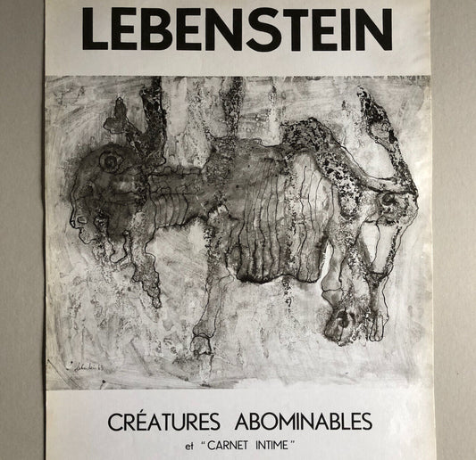 Jan Lebenstein — affiche d'exposition à la galerie Lacloche — 65 x 45 — 1964.