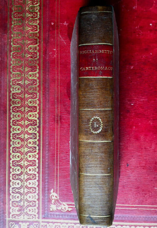 RICCIARDETTO DI NICCOLO CARTEROMACO - TOME 1 SEUL - COURET DE VILLENEUVE - 1785.