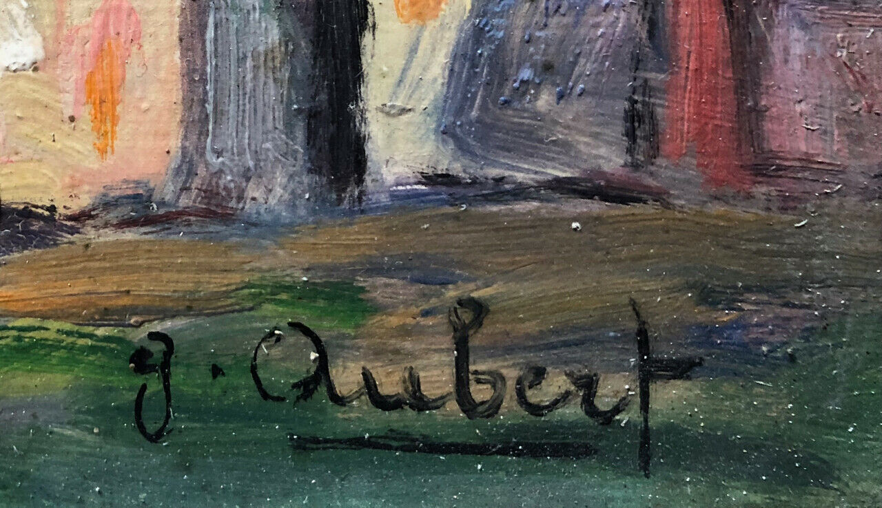 G. Aubert — View of Saint-Tropez — oil on cardboard — 28 x 38 cm.