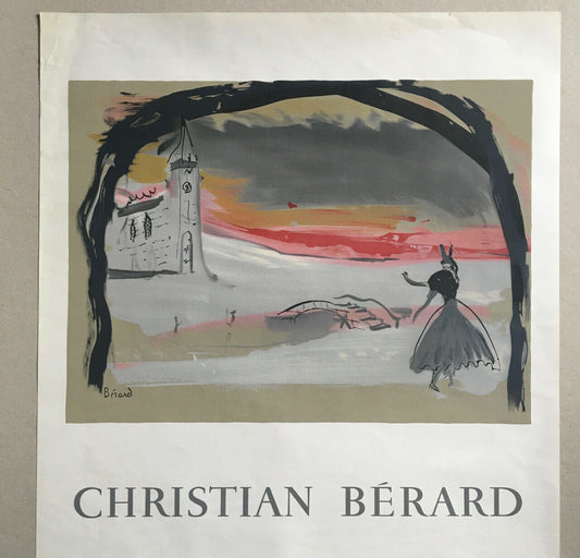 Christian Bérard — Affiche lithographiée galerie Lucie Weill — Mourlot — 1966.