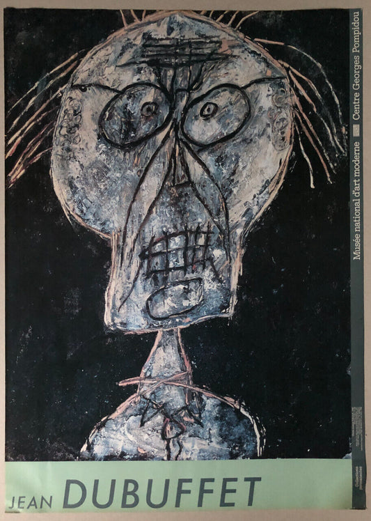 Jean Dubuffet — portrait d'André Dhôtel — affiche 50x70 — Centre Pompidou — 1988