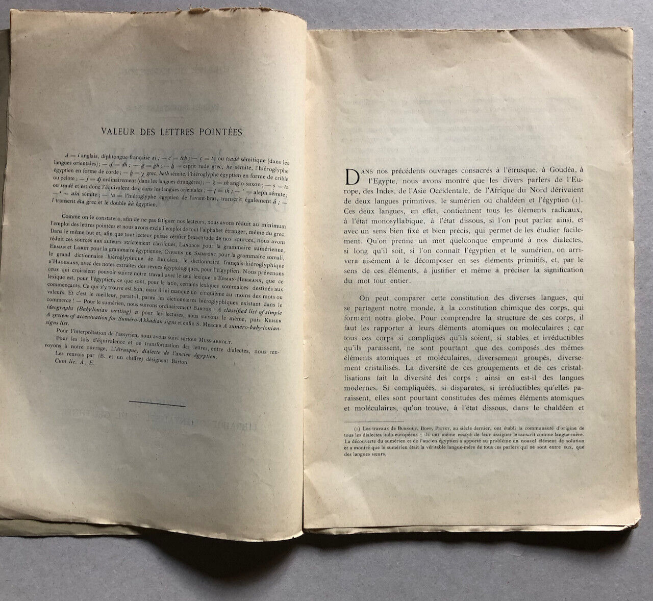 H. de Barenton — L'Origine des grammaires — études orientales —  Geuthner — 1925