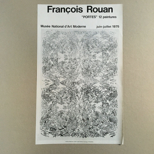 François Rouan — "Portes" 12 peintures — Affiche d'exposition au Musée National d'Art Moderne — 1975.