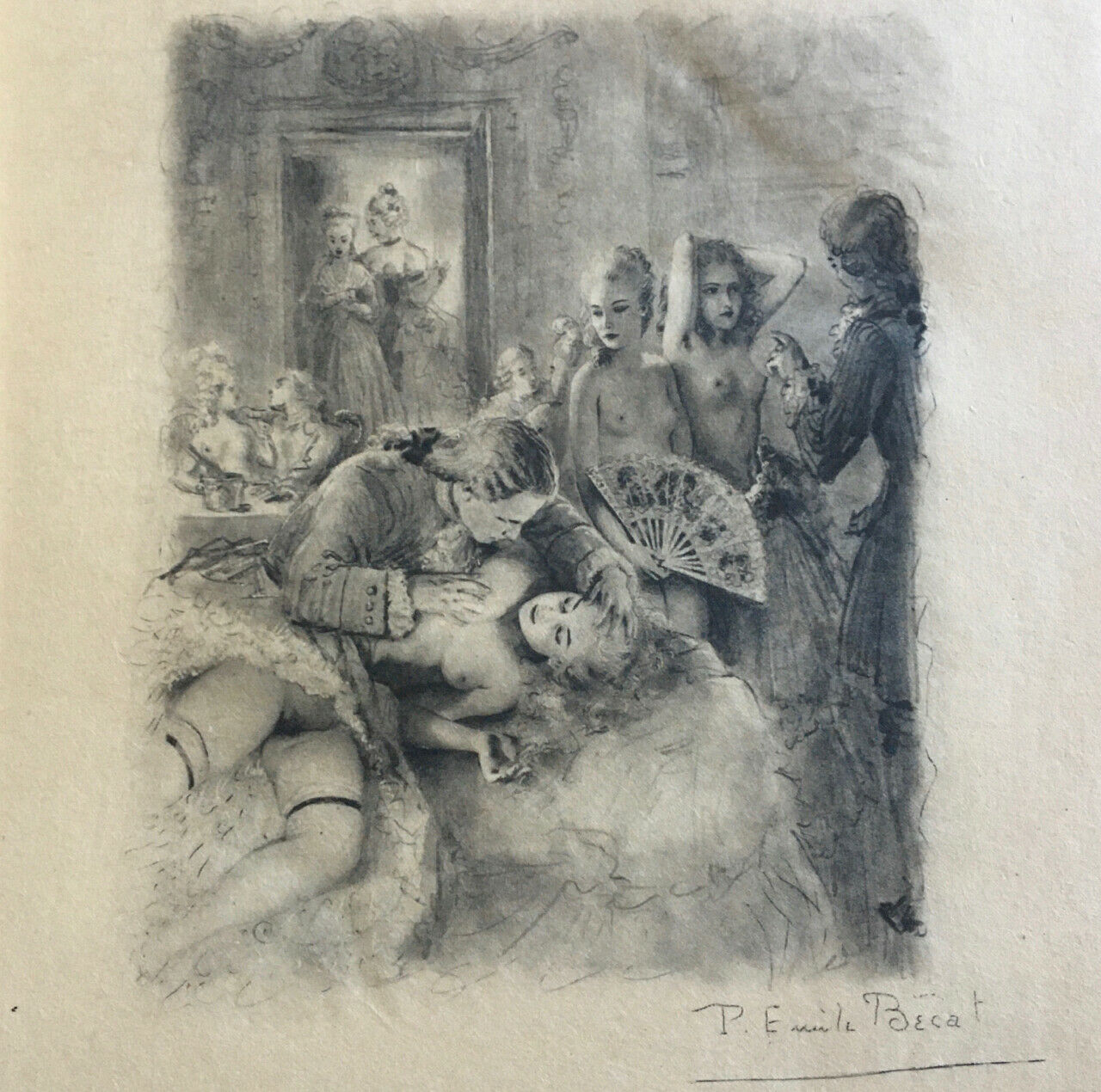 Diderot — The Nun — ill. Bécat — triple suite + original — Larrive — 1947.