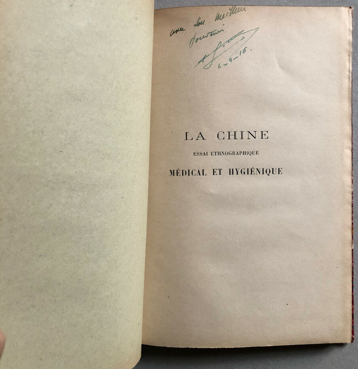 Dr Le Tellier — China — ethnographic essay — 4 pl. ht — Bailliere — 1899.