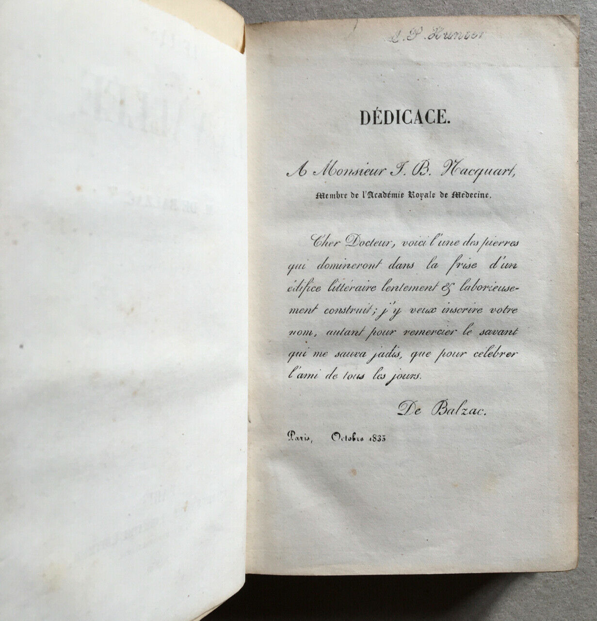 Honoré de Balzac — Le Lys dans la vallée — 2ème édition — Charpentier — 1839.