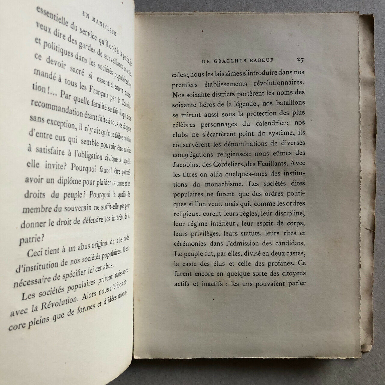 A Manifesto of Gracchus Babeuf published by Georges Lecocq — Bibliophiles — 1885