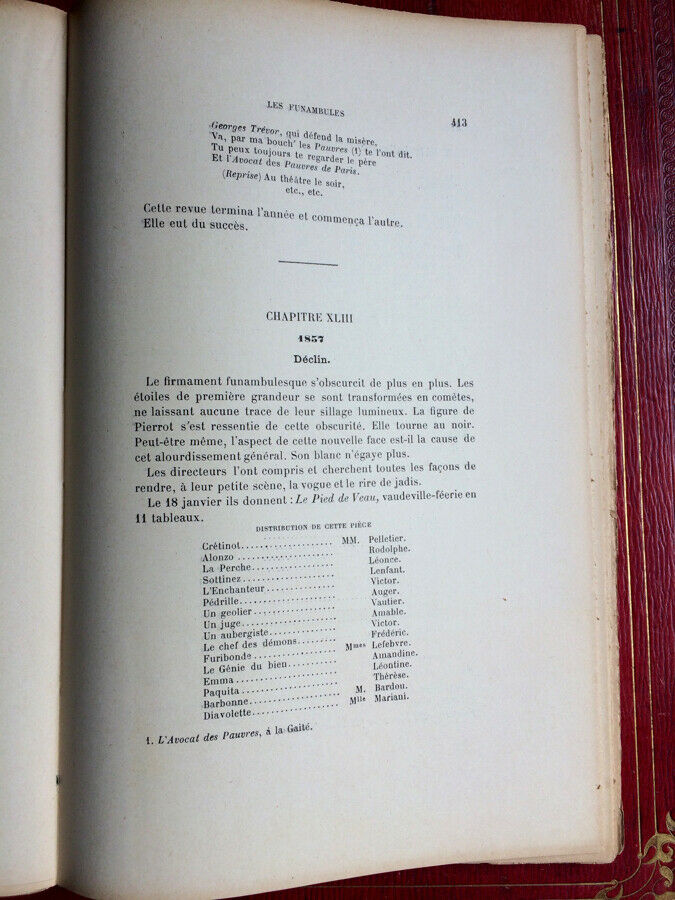 LOUIS PÉRICAUD - LE THÉÂTRE DES FUNAMBULES - ÉDITION ORIGINALE - SAPIN  1897