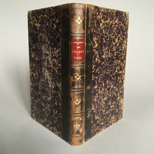 F. Campadelli — Heures d'exil - Poésies fugitives — reliure maçonnique — [1863].