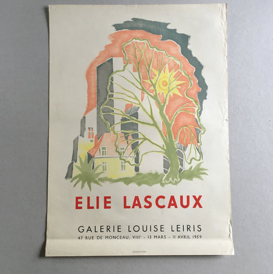 Élie Lascaux — Exhibition poster at the Louise Leiris gallery — 46x63 cm — 1959