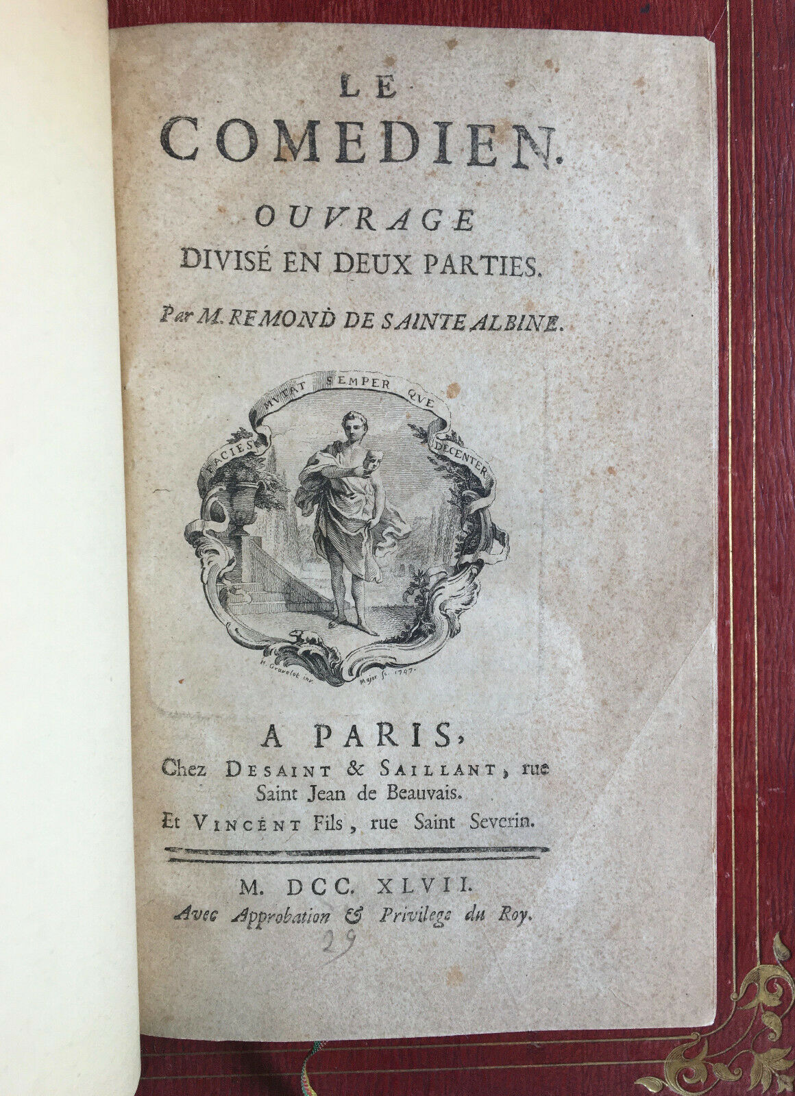 REMOND DE SAINTE ALBINE - THE ACTOR - É.O. - DESAINT &amp; SAILLANT - 1868.