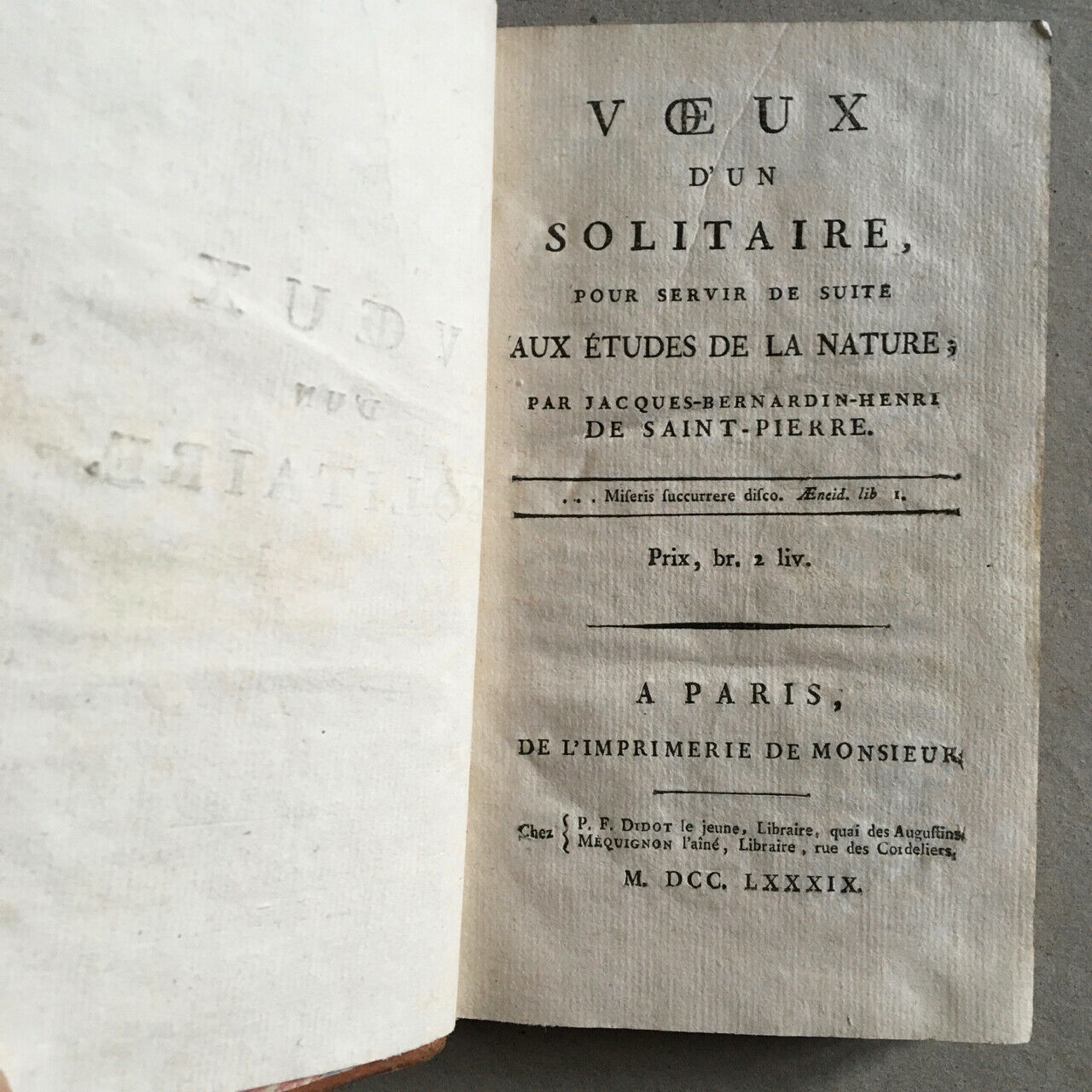 Bernardin de Saint-Pierre — Études de la nature / Paul & Virginie — Didot — 1787