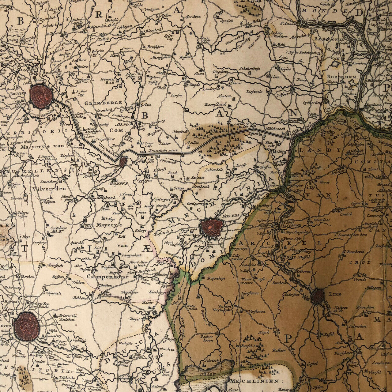 [Belgique, Malines, Louvain] Visscher — Mechlinia Dominium & Aerschot — c. 1700.