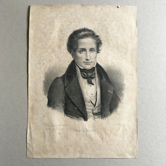 Young Victor Hugo — original lithograph — Lordereau — c. 1840 — 41 x 29 cm.