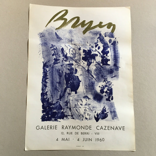 Camille Bryen — Affiche d'exposition galerie Raymonde Cazenave — Mourlot — 1960.