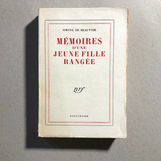 Simone de Beauvoir — Mémoires d'une jeune fille rangée — É. O. envoi autographe