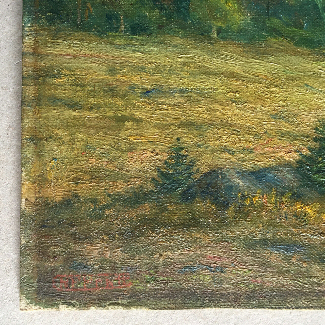 [American impressionism] Lakescape of New England — oil/canvas