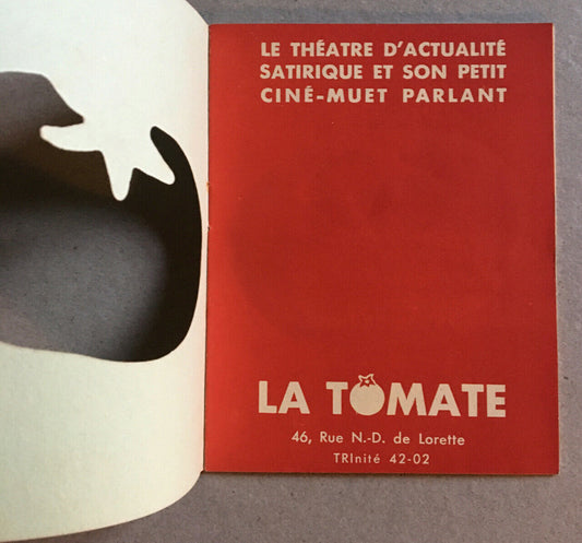 Romain Galant & Robert Rocca — La Tomate — programme de théâtre-cabaret — 1950.